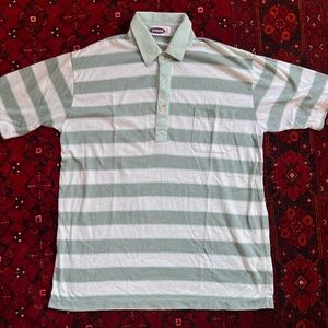 KOSUGI Polo Shirt Short Sleeve Stripe L Green Gray Men's